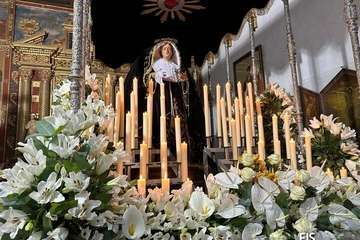  Los pasos de la procesión del Viernes Santo, listos ya en la Basílica de Telde/TA.